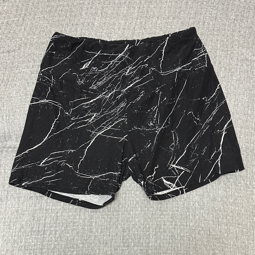 Fire & Fleur brand Black Marble Print bike Athletic Shorts 4 for $20 sale